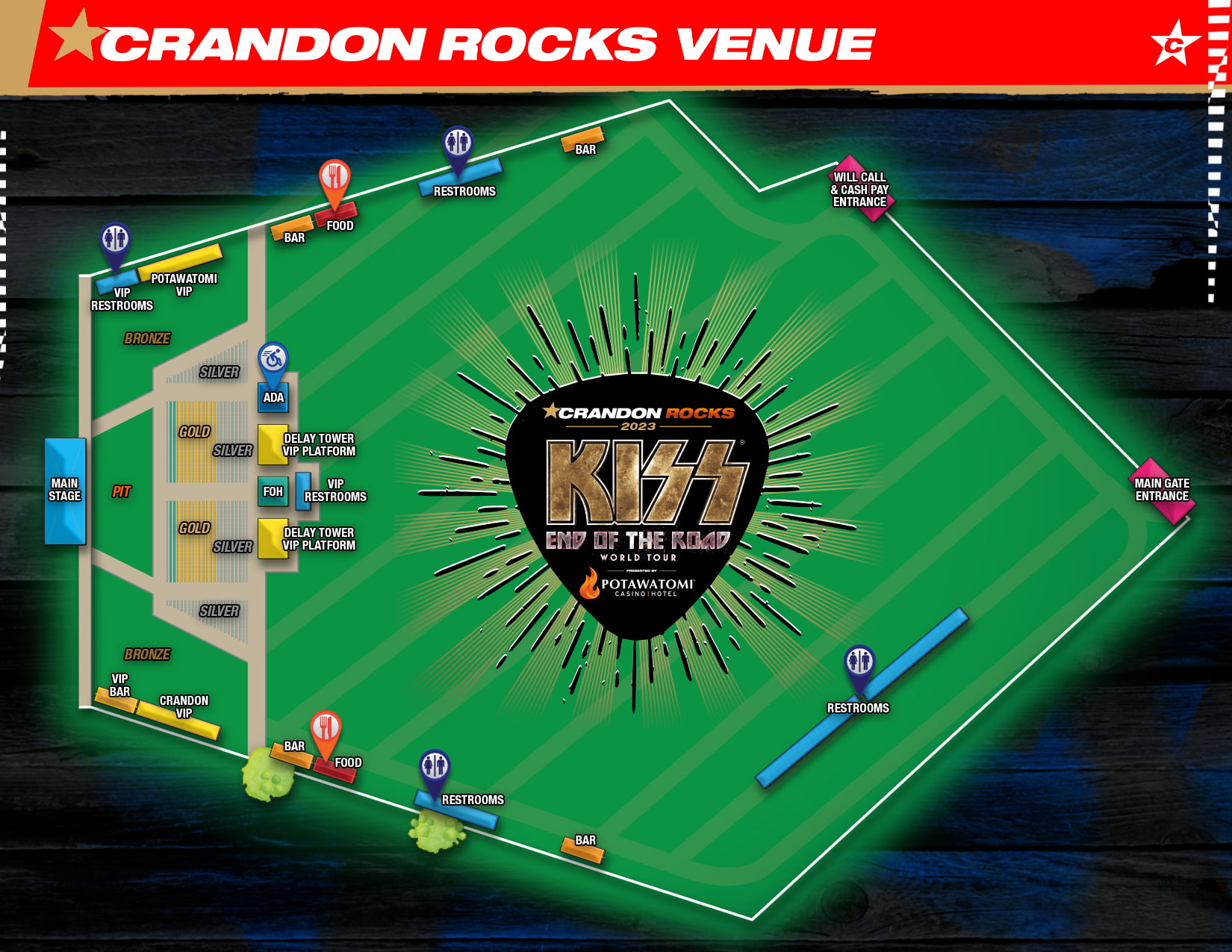 kiss tour crandon